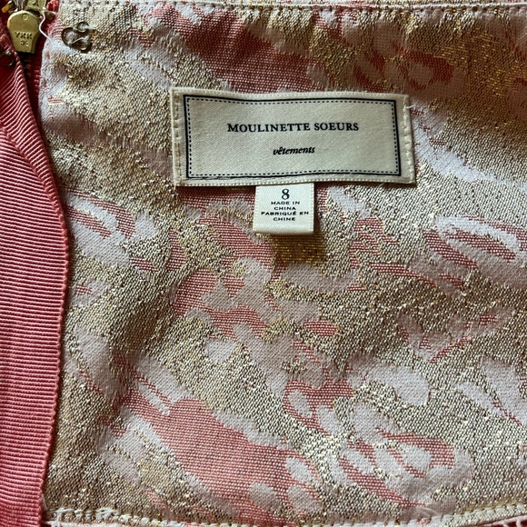 Anthropologie Moulinette Soeurs Sugarplum Pink and Gold Brocade Skirt Size 8 - Picture 10 of 11